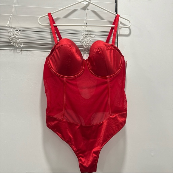 Auden Tops - Auden Underwire Satin Lingerie Teddy Bodysuit